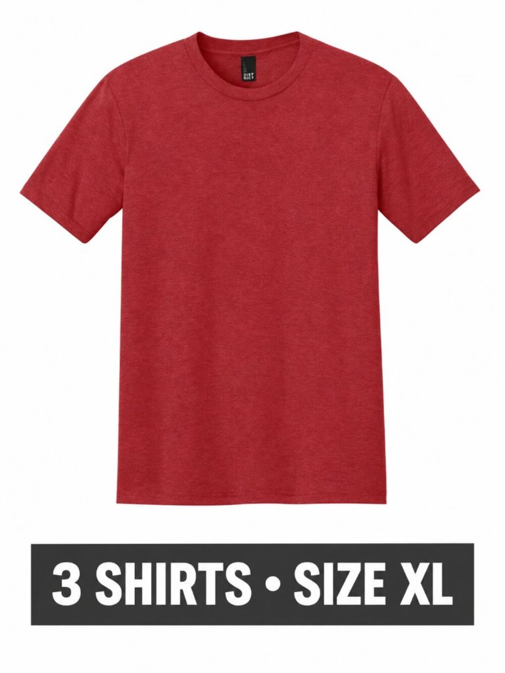 3 District Perfect Tri Tees Red Frost XL DM130 New